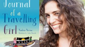 Image of Nadine Neema next to the cover of her book