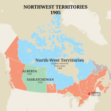 Map of the Northwest Territories in 1905