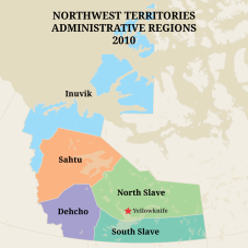 Map of the Northwest Territories regions in 2010