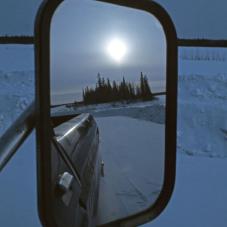 On the Mackenzie Highway near Caen Lake, February 1974.
